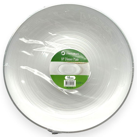 Pearl White Plates with Silver Rim 10pcs