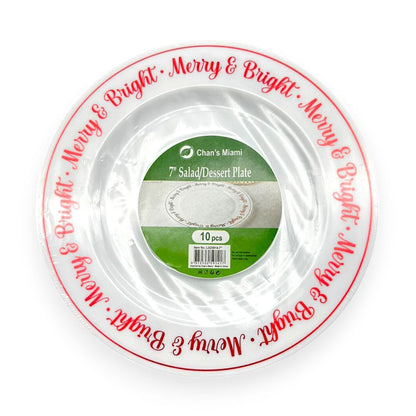 “Merry & Bright” Holiday Plates 10pcs