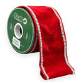 Red Velvet Ribbon with Crystals-Trim Edges 4"X5YD