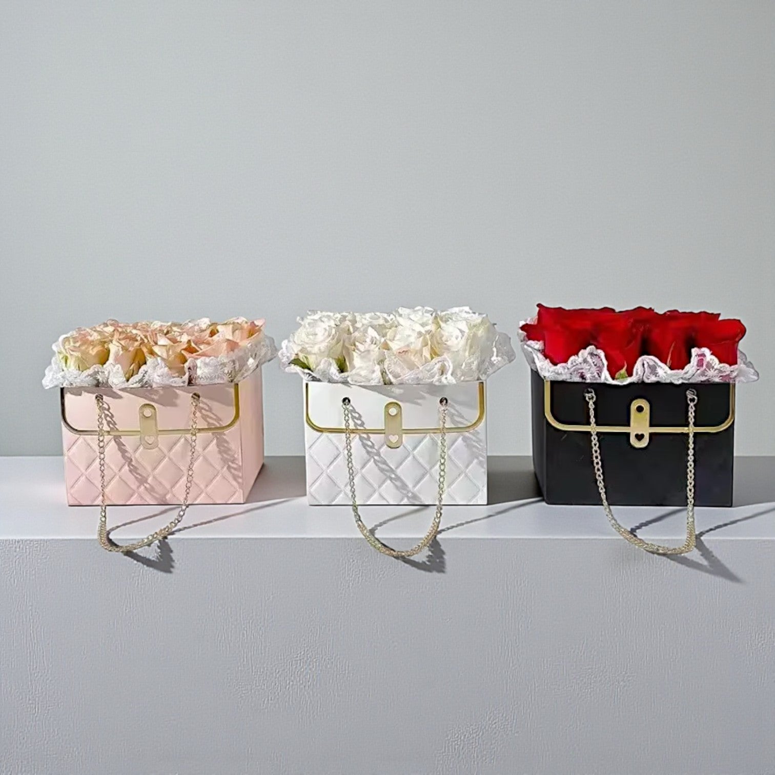 Purse Paper Gift Box with Chain 10pcs