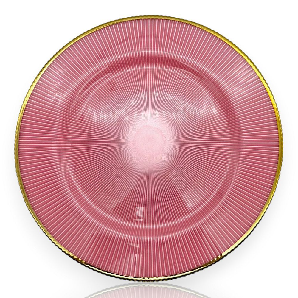 Glass Charger Plate – Ribbed with Rim