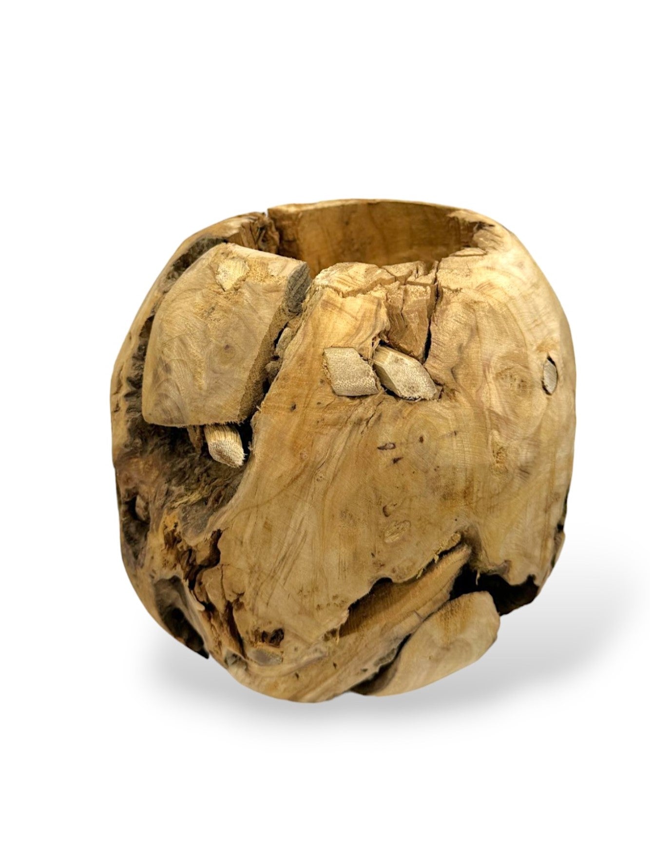 WOODEN PLANTER BOWL"