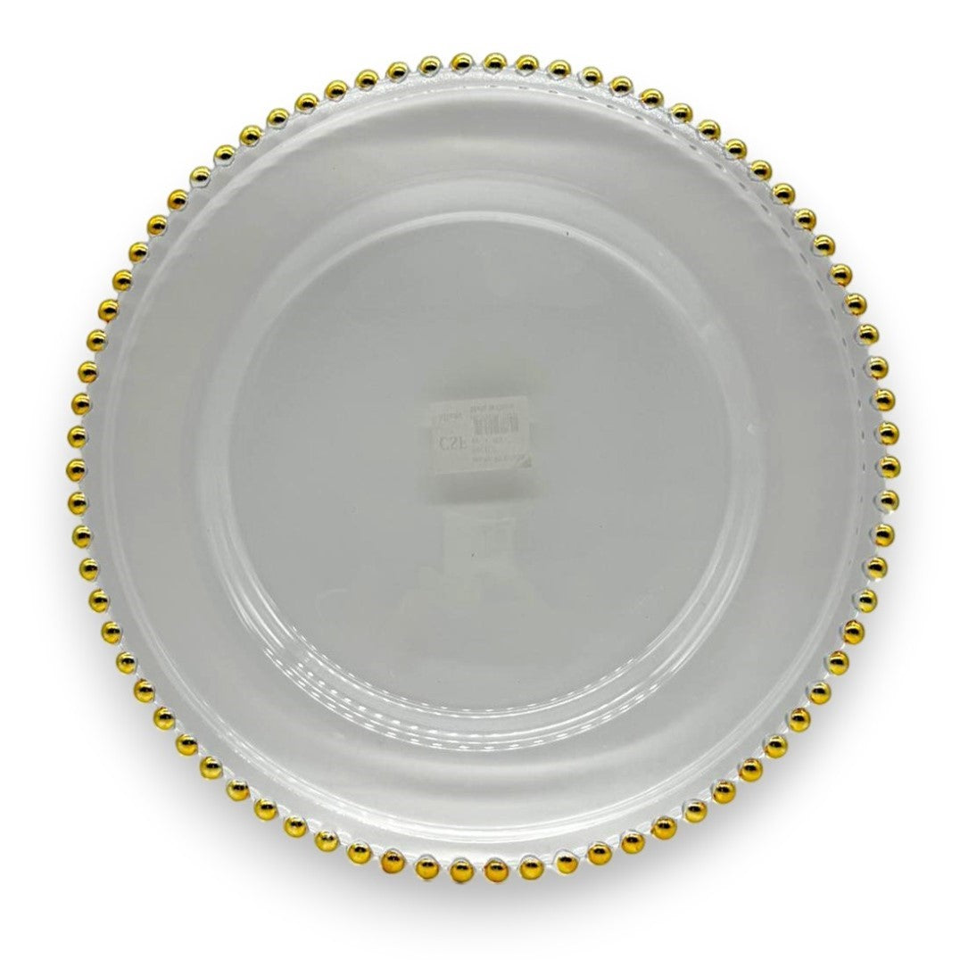 CHARGER PLATE GLASS BEADED