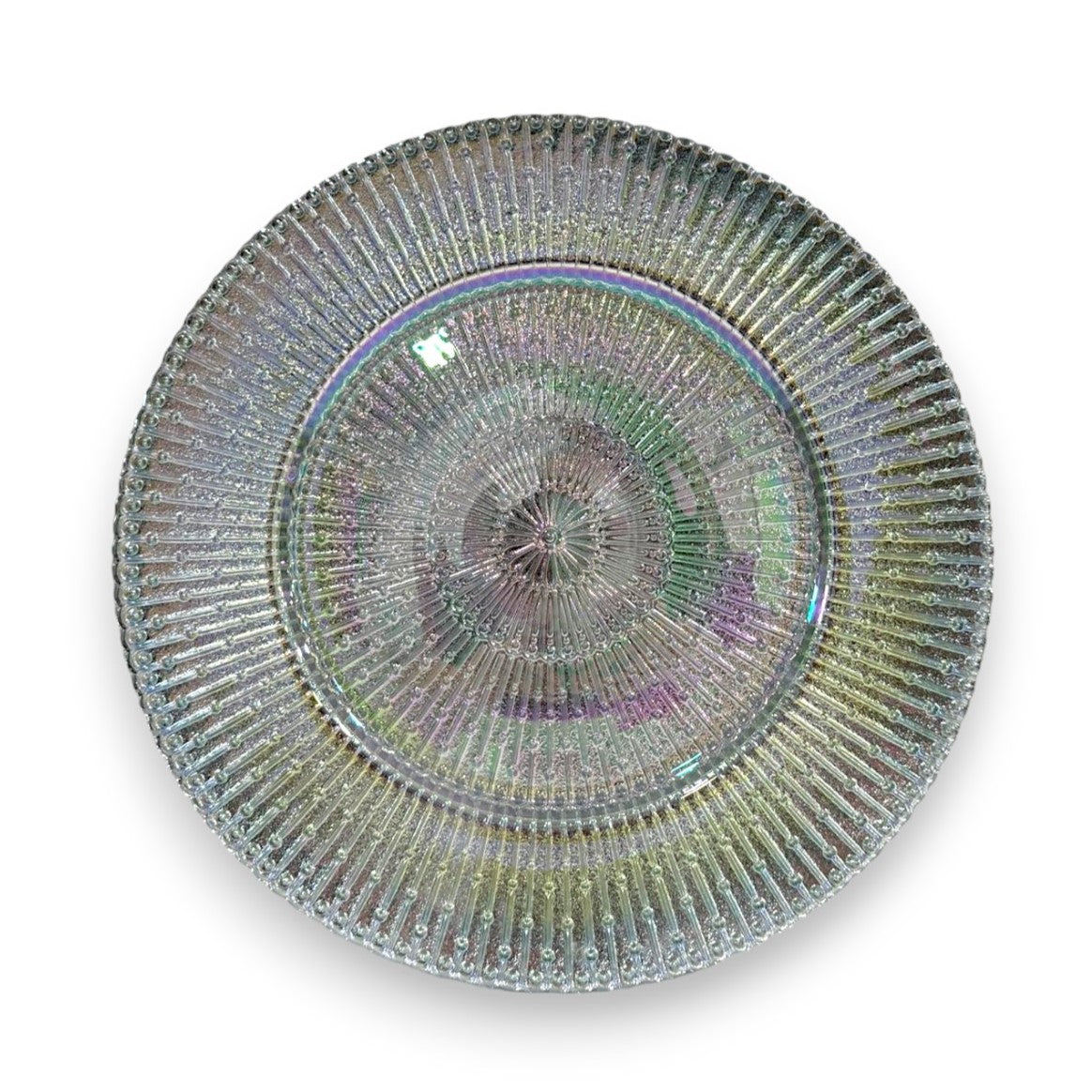 GLASS CHARGER PLATE IRID