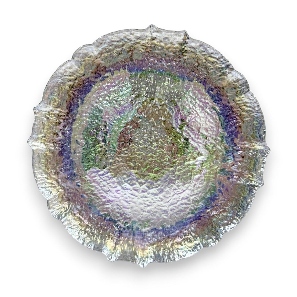 GLASS CHARGER PLATE IRID