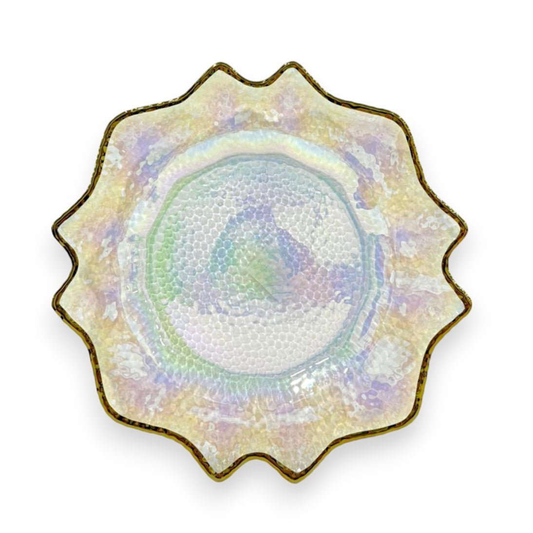 GLASS CHARGER PLATE WAVY EDGE