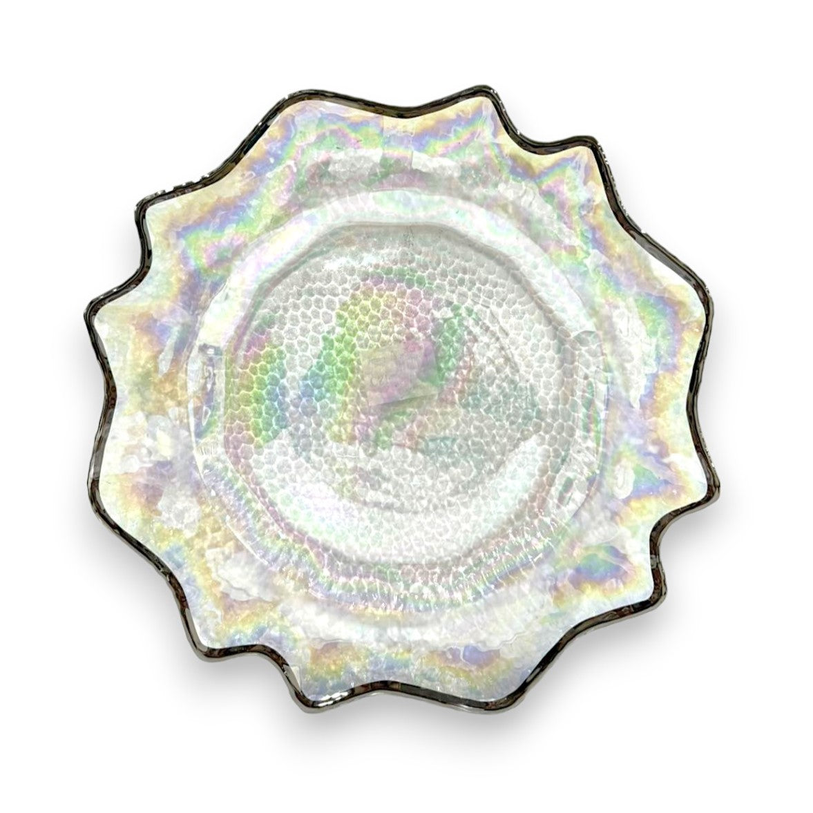 GLASS CHARGER PLATE WAVY EDGE