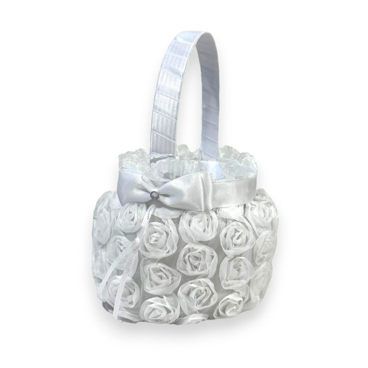 RIBBON ROSE FLOWER BASKET