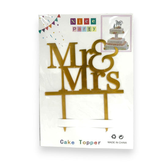 MR & MRS CAKE TOPPER