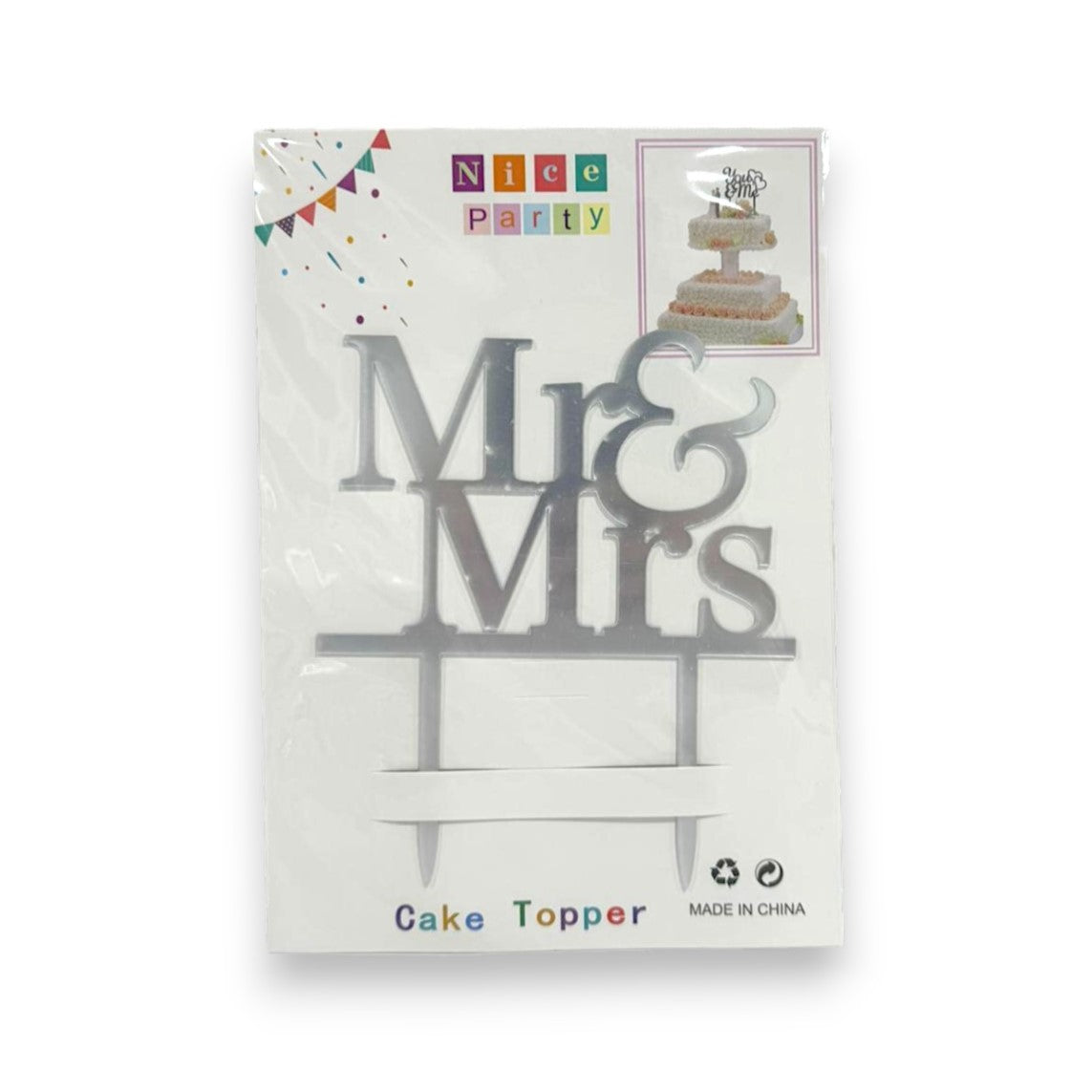MR & MRS CAKE TOPPER