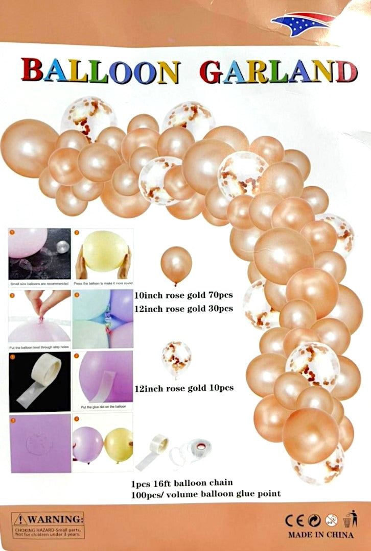 BALLOON GARLAND ROSE GOLD