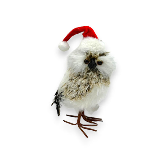 OWL W/SANTA HAT 7"