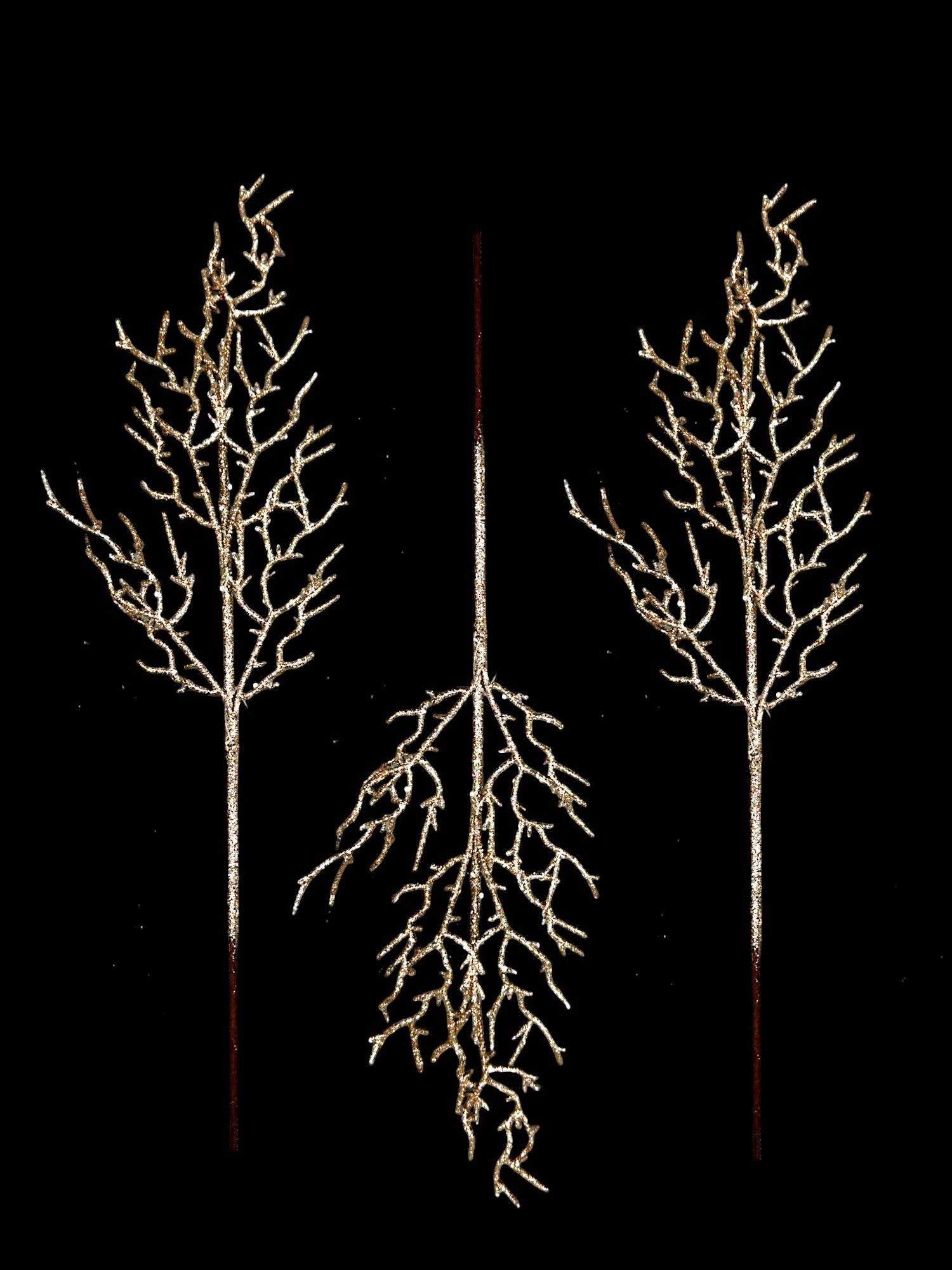 GLITTER BRANCH SPRAY 3PCS