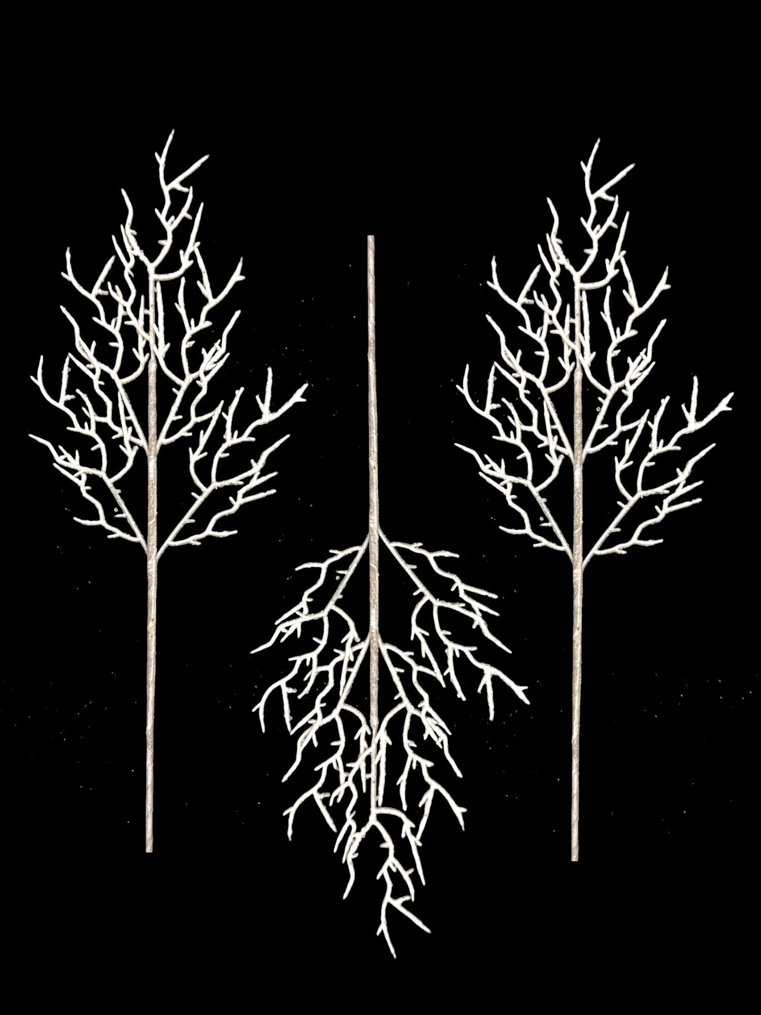 GLITTER BRANCH SPRAY 3PCS