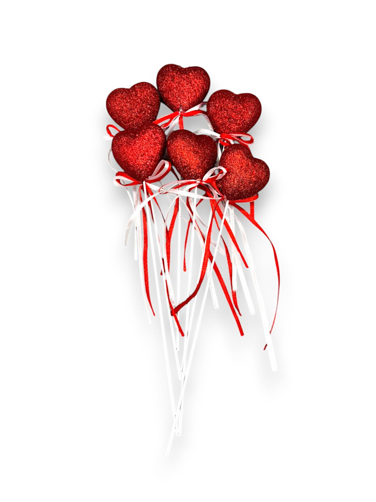 HEART PICK GLITTER 6PCS