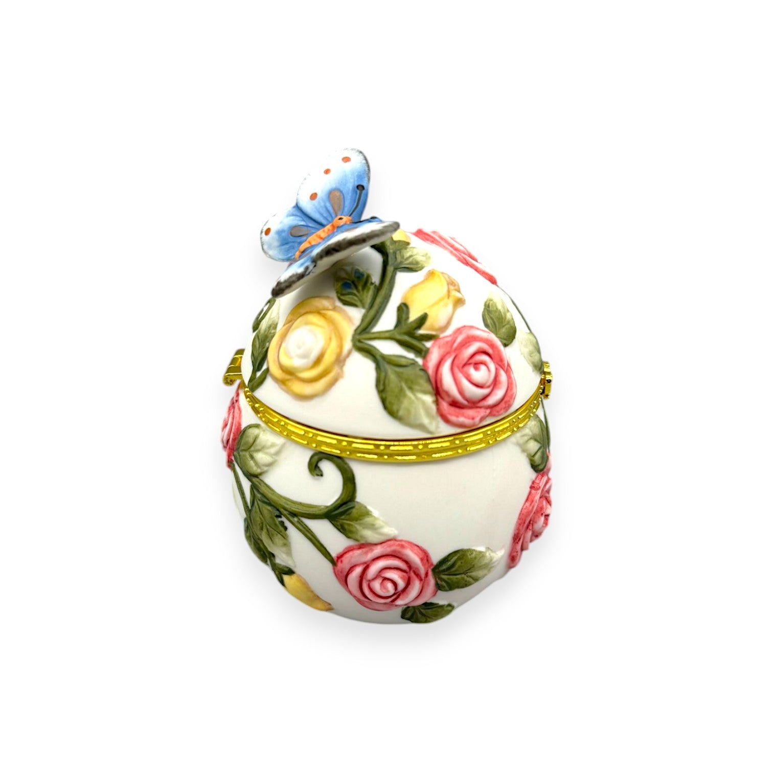 PORCELAIN COFRE BUTTERFLY FLOWERS