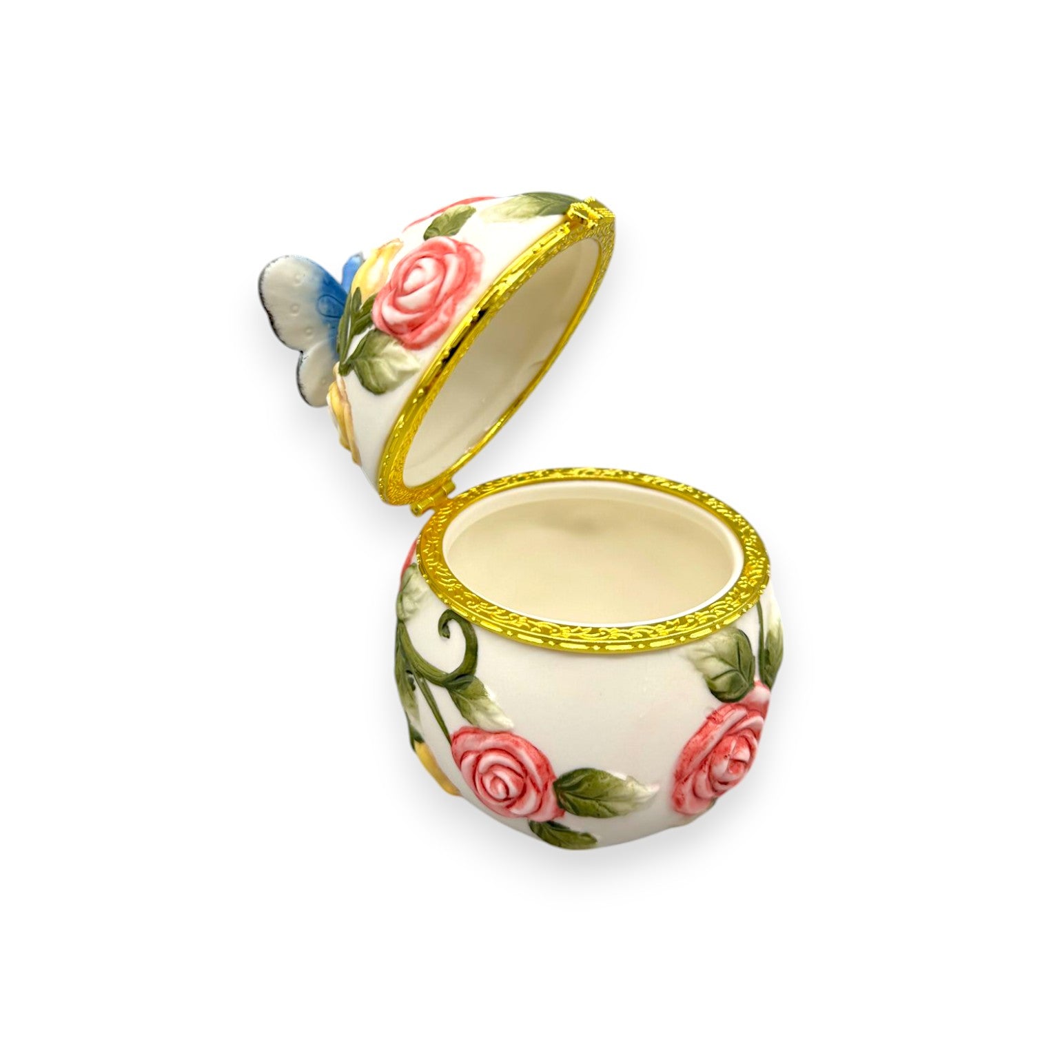 PORCELAIN COFRE BUTTERFLY FLOWERS