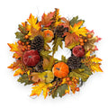 MAPLE PINE CONE PUMPKIN WREATH 24"