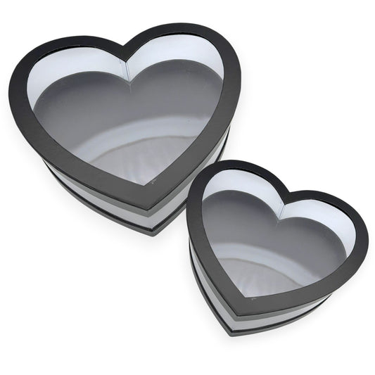 Heart-Shaped Gift Boxes with Clear Window – Set of 2