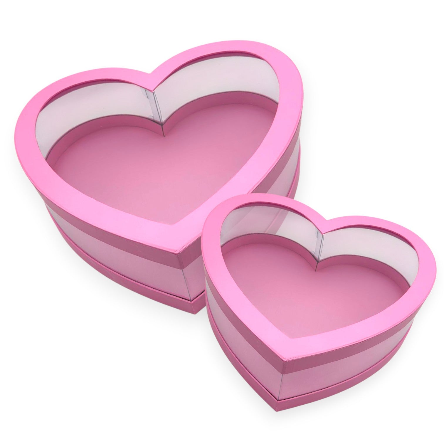 Heart-Shaped Gift Boxes with Clear Window – Set of 2