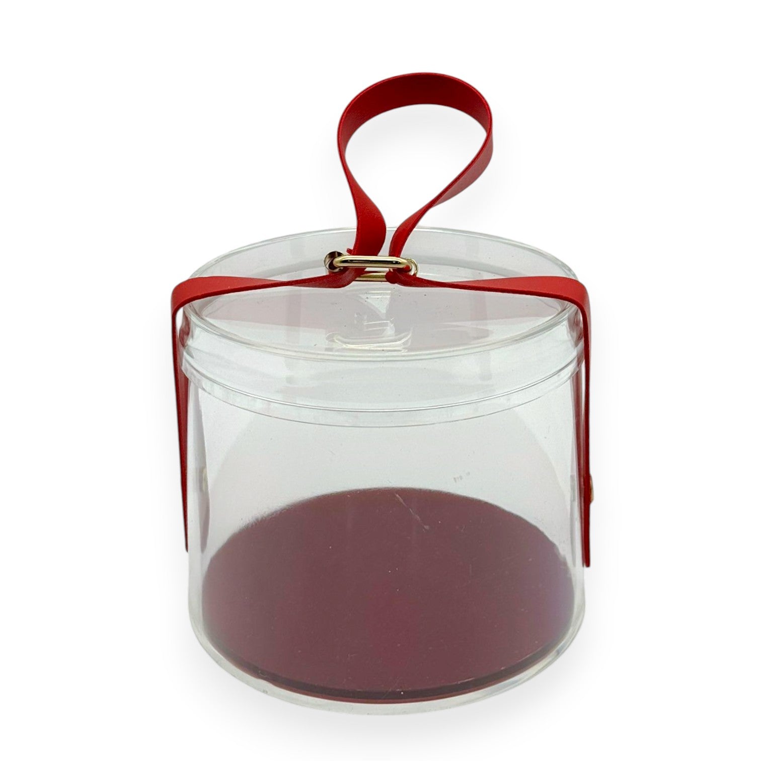 Clear Round Gift Box with Handle Strap