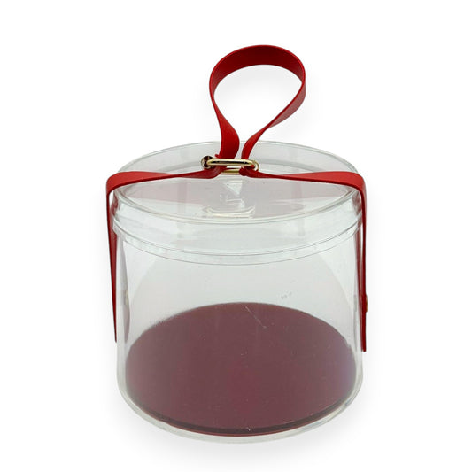 Clear Round Gift Box with Handle Strap