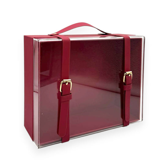 Luxury Clear Front Gift Box with Handle & Buckle Strap
