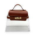 Luxury Clear Trapezoid Gift Box with Faux Leather Top