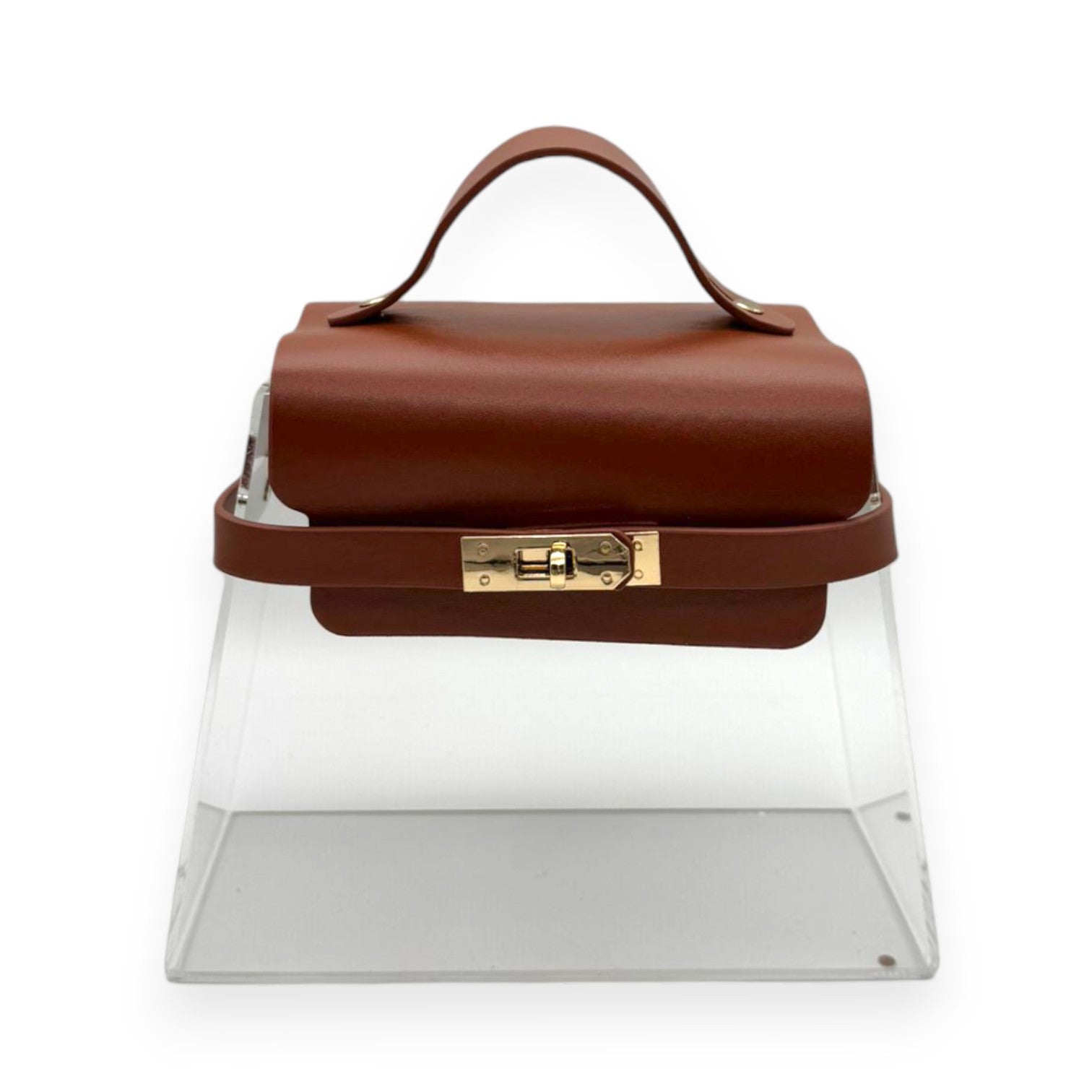 Luxury Clear Trapezoid Gift Box with Faux Leather Top