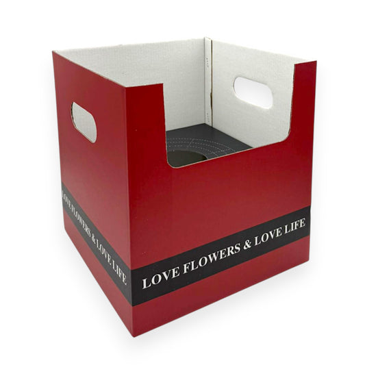 Square Floral Carrier Box with Handles