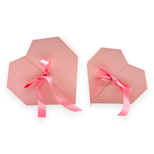Heart Gift Boxes with Ribbon – Set of 2