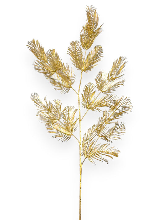 Gold Feather Spray 35"
