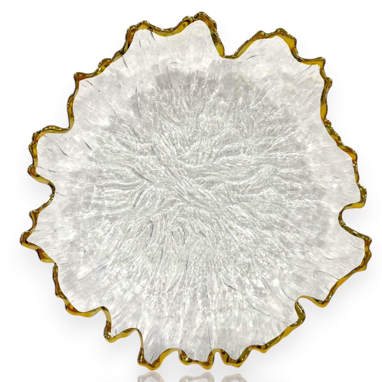 Glass Charger Plate – Clear Coral