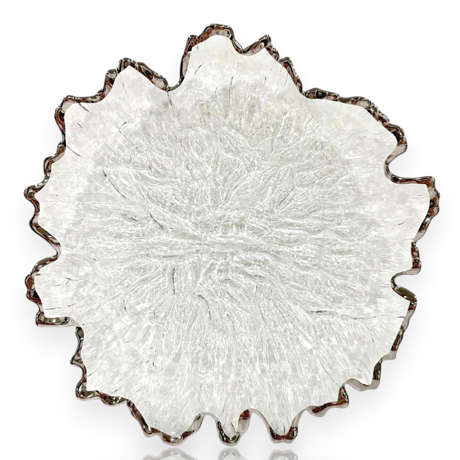 Glass Charger Plate – Clear Coral