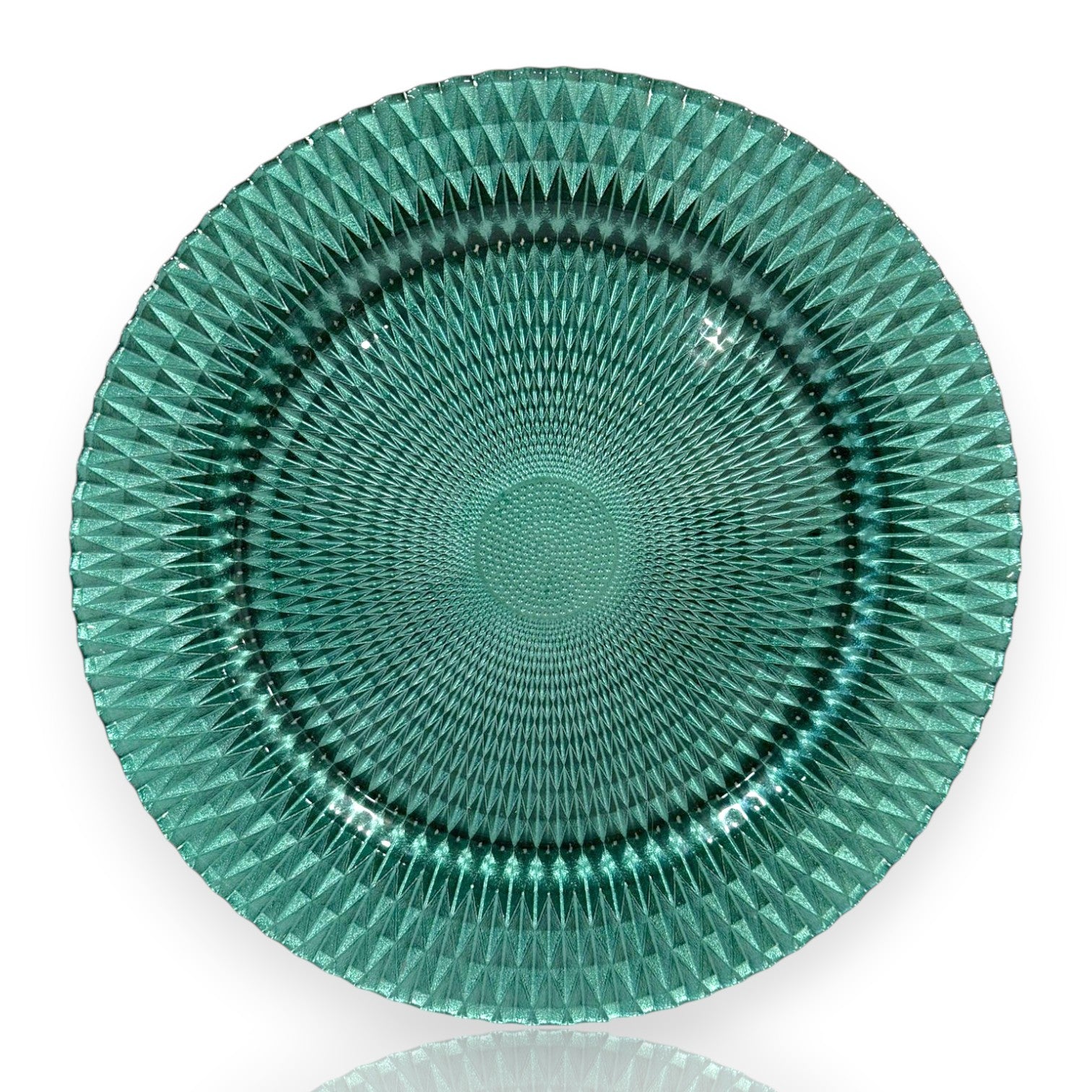 Glass Charger Plate – Turquoise Prism