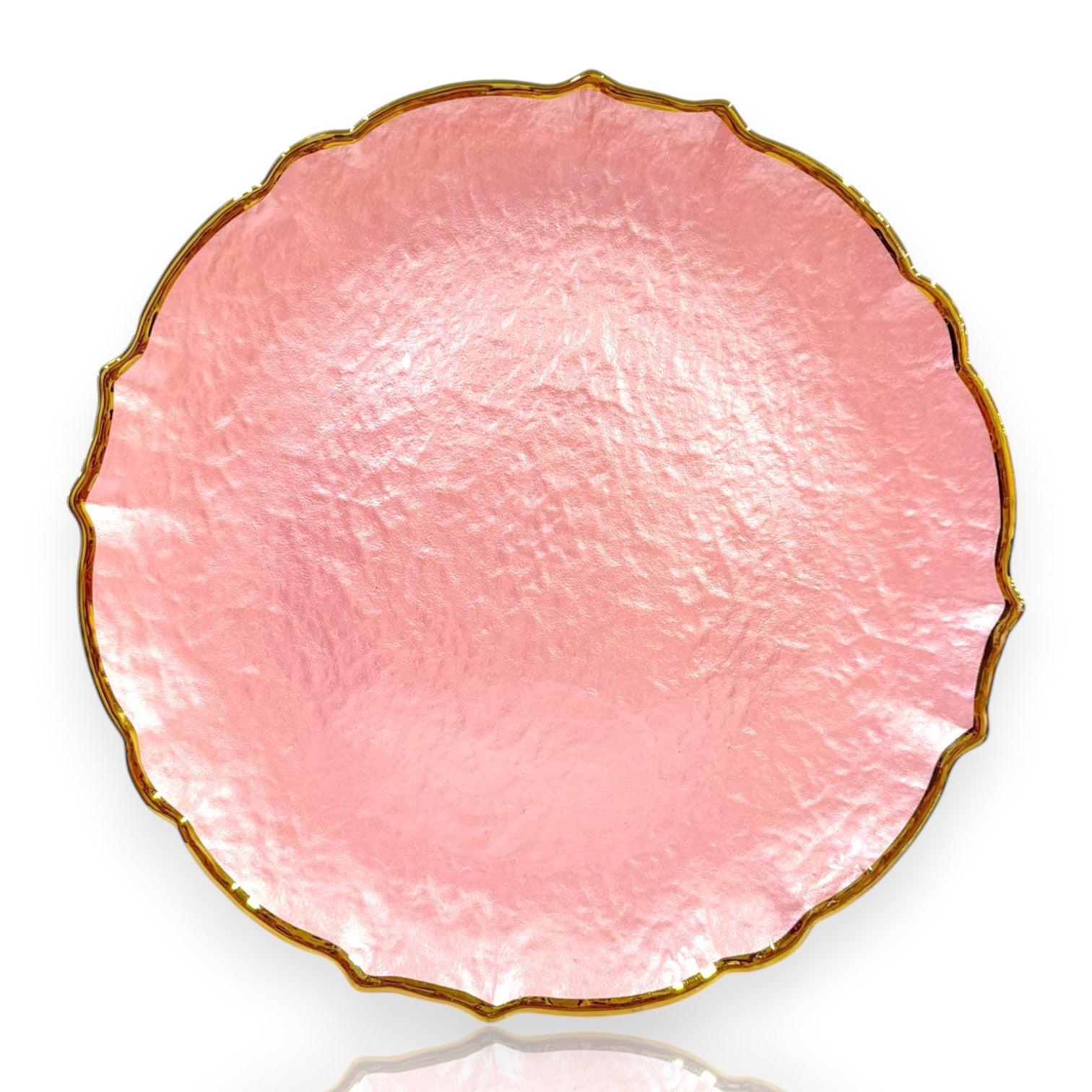Glass Charger Plate – Pearl Wavy Edge