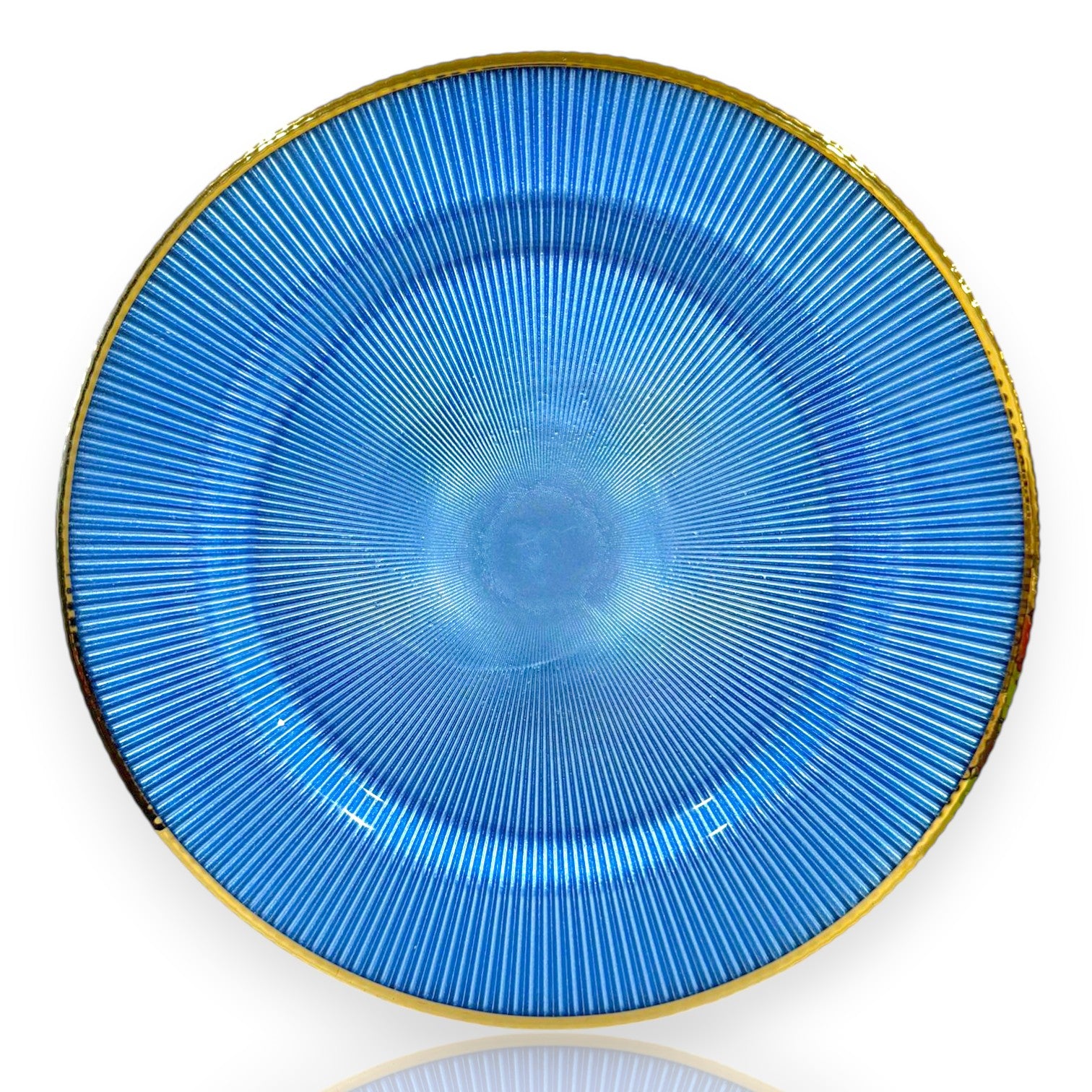 Glass Charger Plate – Ribbed with Rim