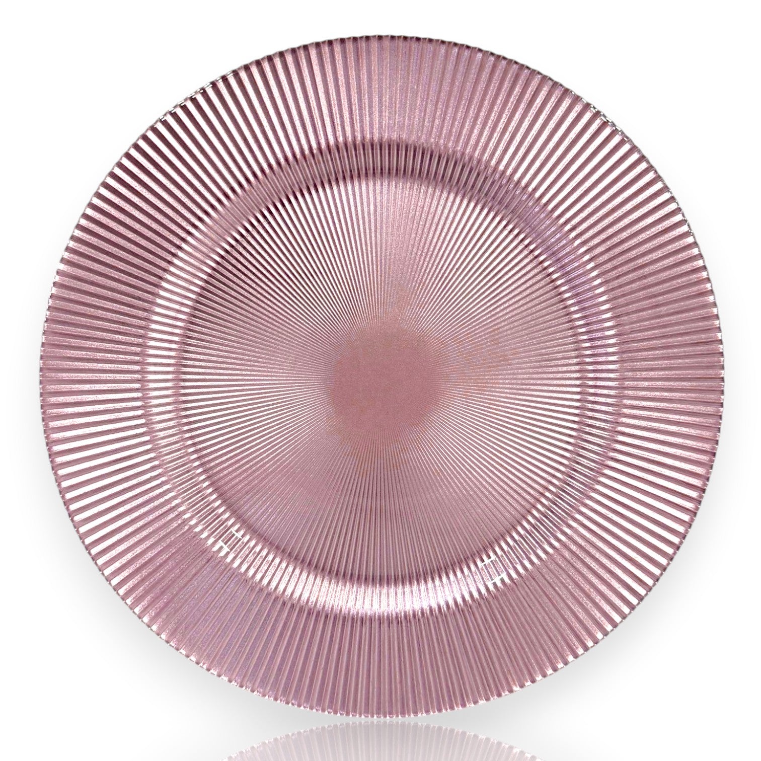 Glass Charger Plate – Ribbed with Rim