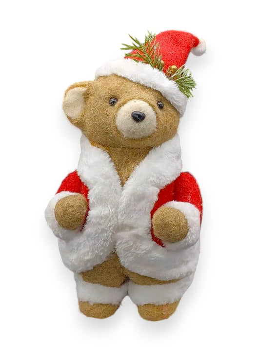 FELT BEAR IN SANTA ROBE 12"