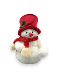 FLUFFY SNOWM W/TOP HAT 10IN