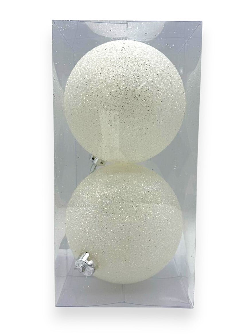 XMS WHITE GLITTER BALL