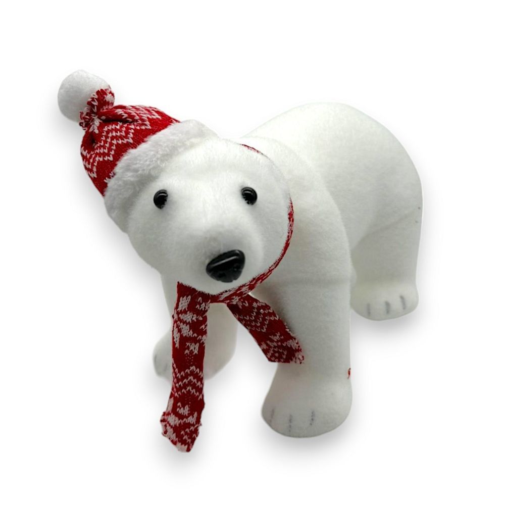 BEAR W/SANTA HAT 15"