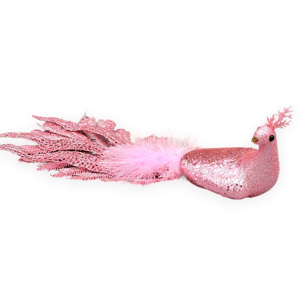 Peacock With Feather Tail Clip-On 12"