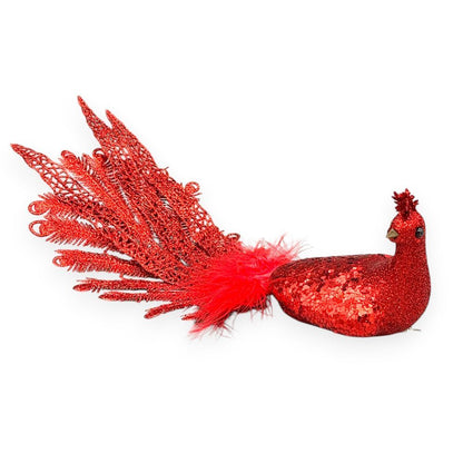 Peacock With Feather Tail Clip-On 12"