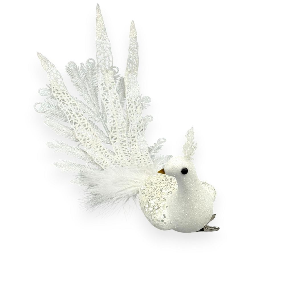 Peacock With Feather Tail Clip-On 12"