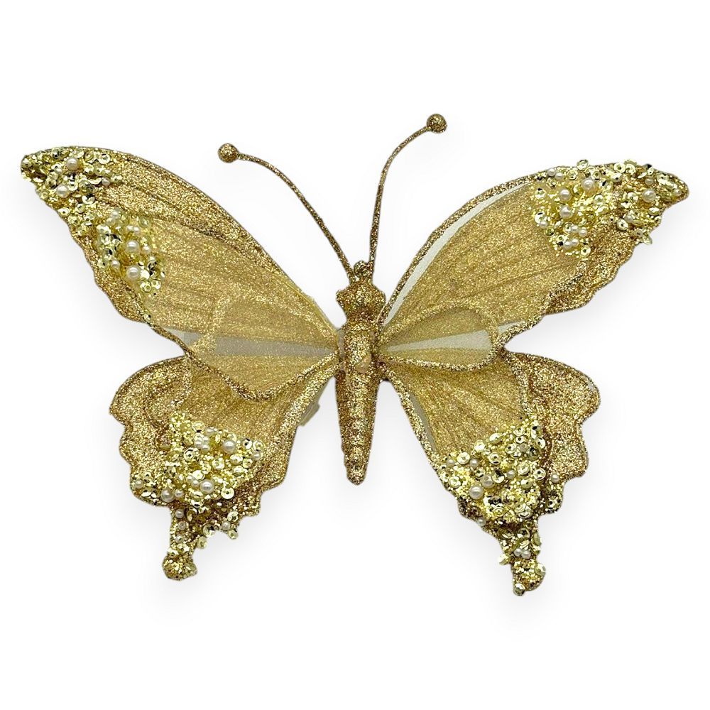 Glitter Butterfly Clip-On 9"