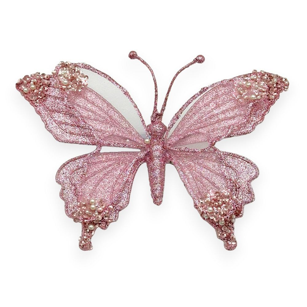 Glitter Butterfly Clip-On 9"