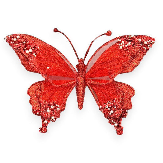 Glitter Butterfly Clip-On 9"
