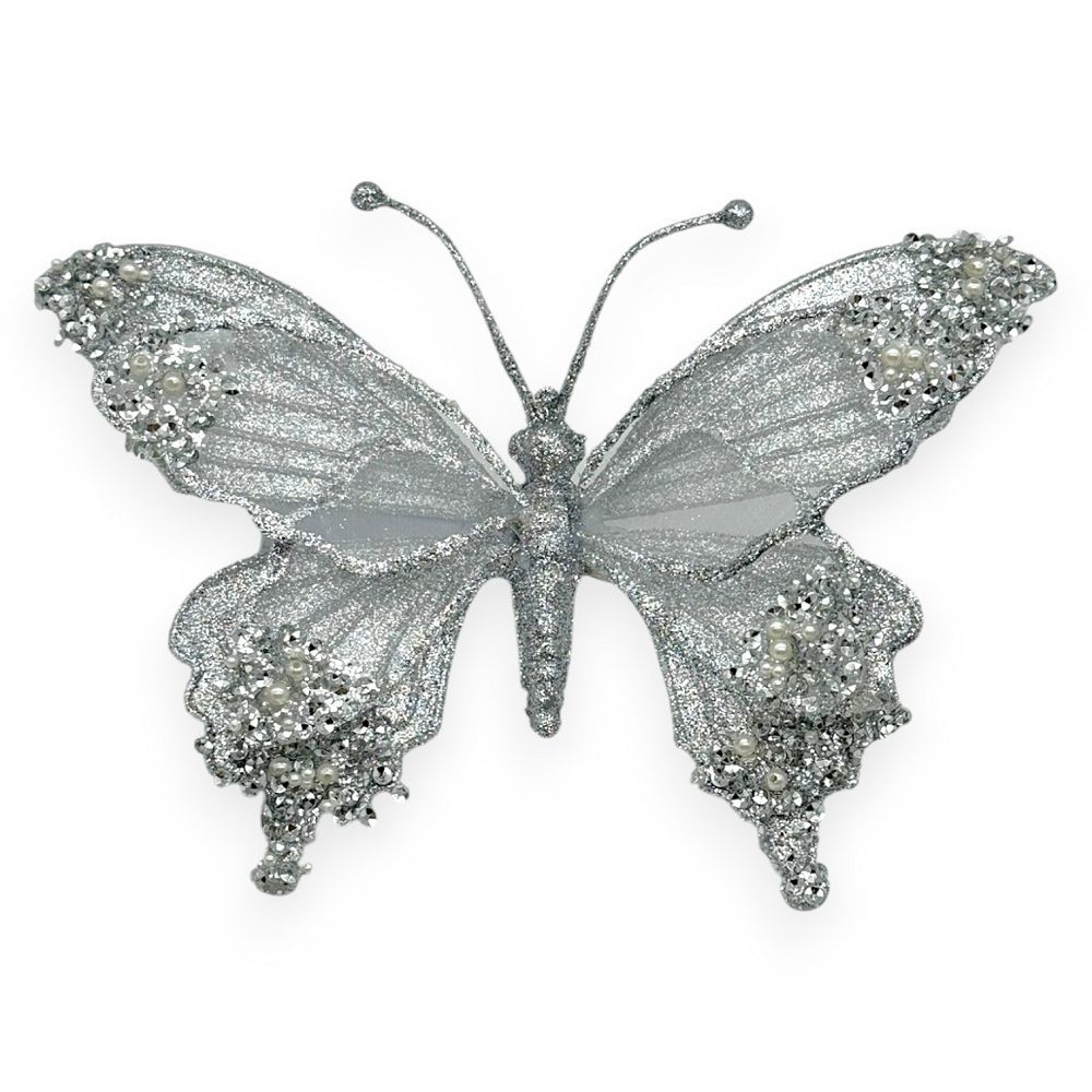 Glitter Butterfly Clip-On 9"
