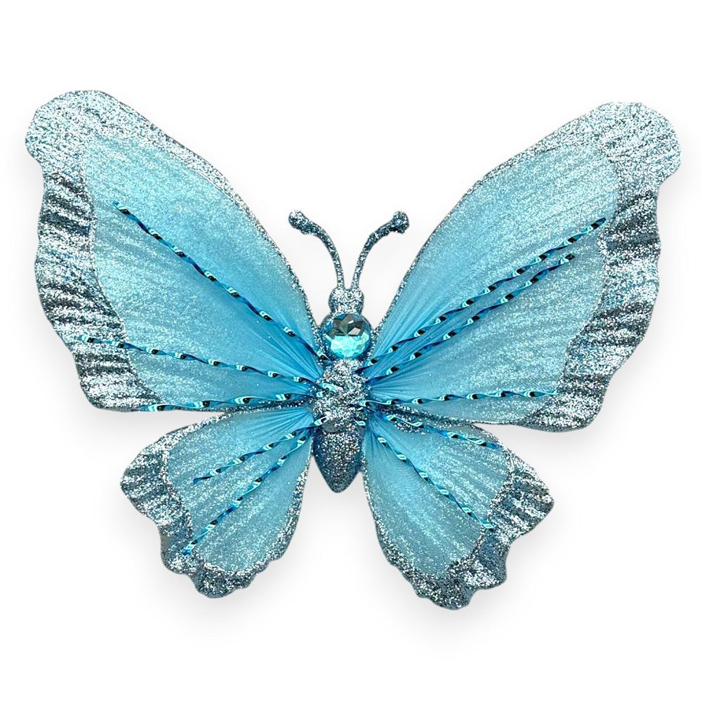 Glitter Butterfly Clip-On 9"